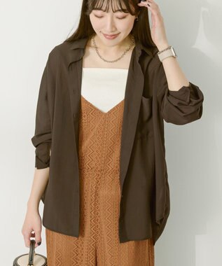 AMERICAN HOLIC シアーボイルオーバーシルエットシャツ Black