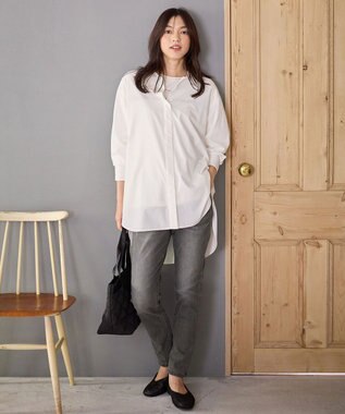 ANY L 【ウエストゴム/ストレッチ】ウルトライージーデニムパンツ グレー