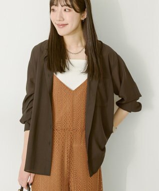 AMERICAN HOLIC シアーボイルオーバーシルエットシャツ Black