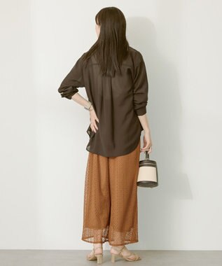 AMERICAN HOLIC シアーボイルオーバーシルエットシャツ Black