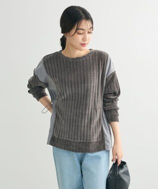 Green Parks ベロアドッキングプルオーバー Gray