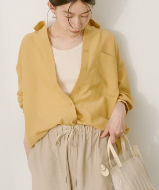 AMERICAN HOLIC シアーボイルオーバーシルエットシャツ Mustard