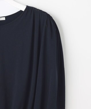 23区 S 【SLOW/一部店舗限定】ファインゲージ ギャザー Tシャツ ネイビー系