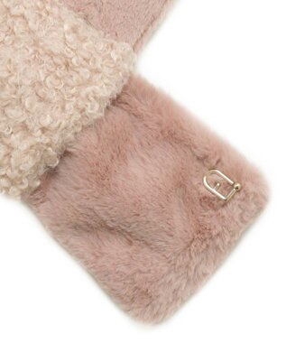 MOONBAT FURULA バイカラー フェイクファーマフラー ピンク