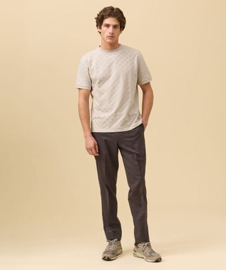 J.PRESS MEN ジャケットインの最適解【接触冷感 / 吸水速乾】【J.PRESS PREMIUM JERSEY】アーガイルリンクス Tシャツ グレー系