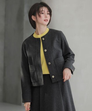 ANY SIS 【2SET】ジャケット × フレアスカート セット チャコール