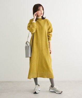 Green Parks 配色リラックスモールニットワンピース