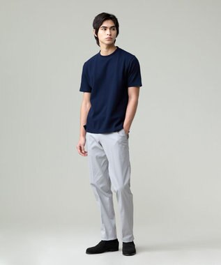 J.PRESS MEN 汗ばむ夏の最適解Tシャツ【UVカット / 接触冷感 】【J.PRESS PREMIUM JERSEY】無地コットン Tシャツ ネイビー系