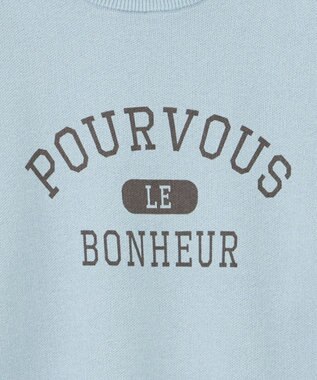 earth music&ecology 【洗濯機洗い可】スウェットライクロゴニットプルオーバー ライトブルー