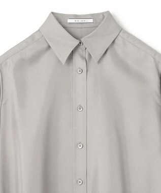 BEIGE， 【洗える】LISERONS / シルクシャツブラウス L Gray