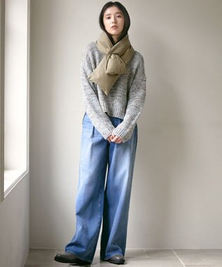 23区 【SLOW/一部店舗限定】カラーミックススラブ ニット スカイブルー系