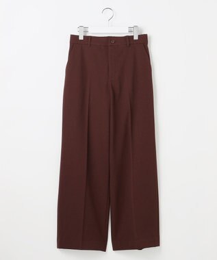 自由区 L 【19号サイズまで展開・カタログ掲載】TRギャバ裏起毛ワイド パンツ ボルドー