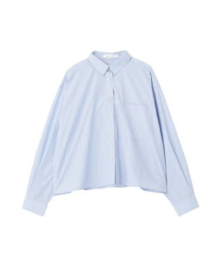 AMERICAN HOLIC 【イージーケア】ショート丈ストライプシャツ Stripe Sax