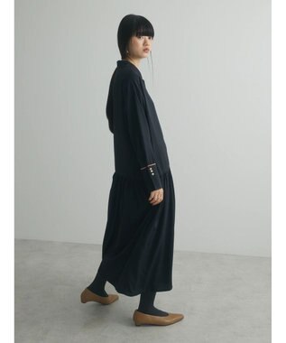 Green Parks armonia．配色シャツワンピース Black