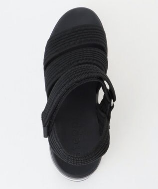 steppi 【洗える】プラットフォームサンダル ブラック×ホワイト