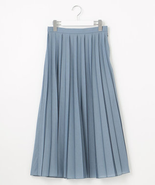 J.PRESS LADIES 【洗える】シアータフタ プリーツ スカート グレイッシュサックス系