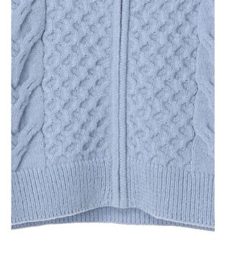 earth music&ecology ケーブルニットパーカー Grayish Blue