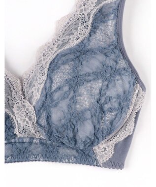 WACOAL 【ナイトアップブラ】 ノンワイヤー ナイトブラ 綿混 就寝時用 3Lまで対応 大きいサイズ レディース BXB168 /ワコール ブルー