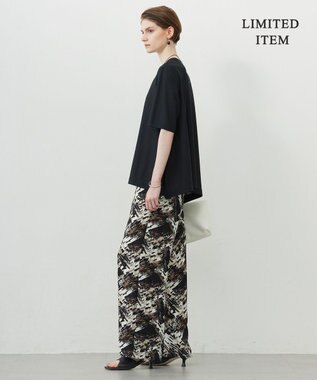 ICB L 【WEB限定・洗える】シアートリコット ペプラムカットソー ブラック系