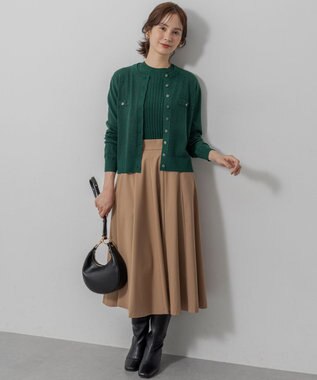 組曲 S ラメアンサンブル ニット ダークグリーン系