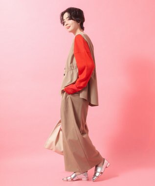 Green Parks ドロストフレアベスト Beige