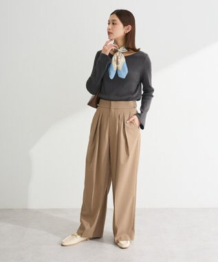 Green Parks タックワイドパンツ Mocha