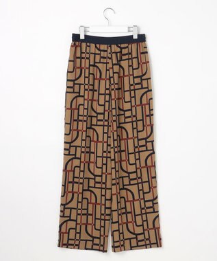 自由区 【カタログ掲載】ジオメトリックレトロプリント パンツ ベージュベース