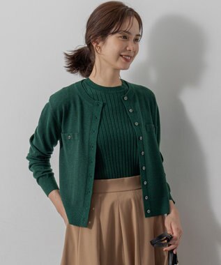 組曲 S ラメアンサンブル ニット ダークグリーン系