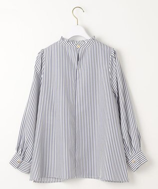 ANY SIS S 【洗える】プチフリル ブラウス ネイビーストライプ