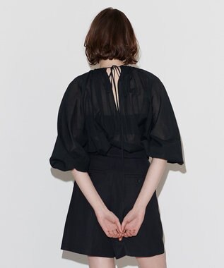 NAVE 【Nave　洗える】ボリュームボイル ブラウス ブラック系