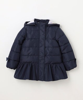ANY KIDS 【洗濯機OK】中綿リボンコート ネイビー