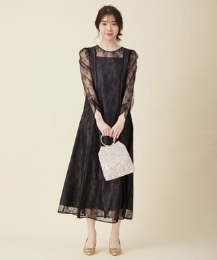 ANY SIS 【Lily Calin】クラシックナローレース ドレス ブラック