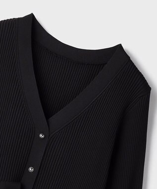 GRACE CONTINENTAL ペプラムニットカーディガン ブラック