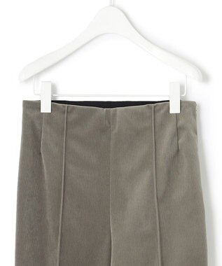 ICB 【洗える】 コーデュロイ テーパードパンツ アッシュカーキ系