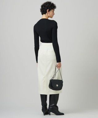 ICB L 【洗える】T/Wベネシャンストレッチ カーブスカート アイボリー系