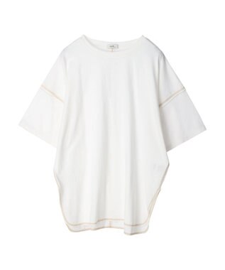 earth music&ecology 配色ステッチチュニックＴ Off White