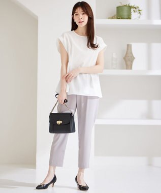 ANY SIS S 【接触冷感・UVカット・吸水速乾】サラキレイ テーパード パンツ ライトグレー