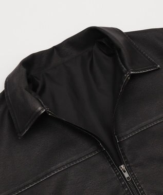 WEGO ヴィンテージライクPUジャケット ブラック