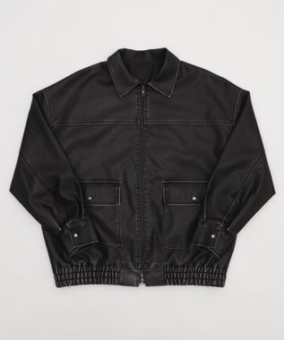 WEGO ヴィンテージライクPUジャケット ブラック
