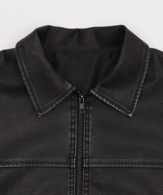 WEGO ヴィンテージライクPUジャケット ブラック