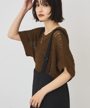 AMERICAN HOLIC 透かし畦ルーズニット Camel