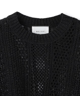 BEIGE， ATACAM / パターンメッシュ ハーフニット Black