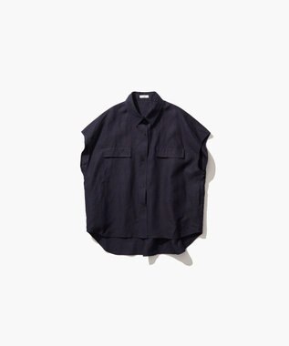 ATON LINEN WEATHER | オフスリーブ CPOジャケット NAVY