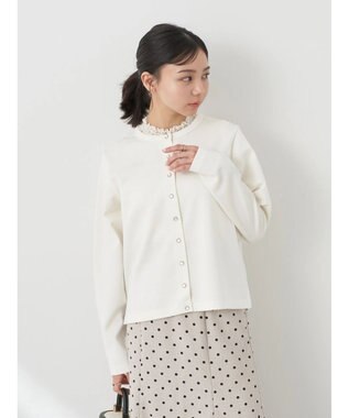 earth music&ecology パールスナップボタンカーディガン Ivory