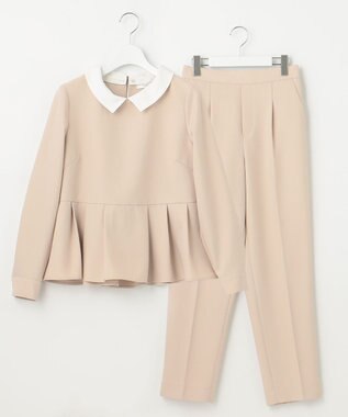 Feroux 【洗える】2WAY 美シルエット セットアップ ベージュ系
