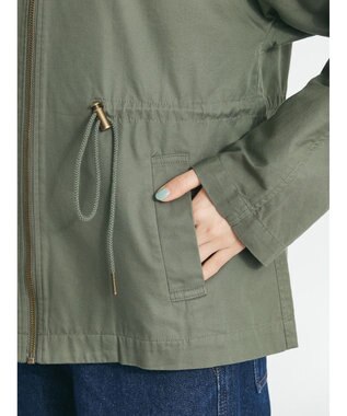 CRAFT STANDARD BOUTIQUE コットンギャバジンノーカラーＺＩＰブルゾン Khaki