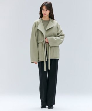 BEIGE， LABBOCK / ウール混2WAYショートコート  L.Khaki