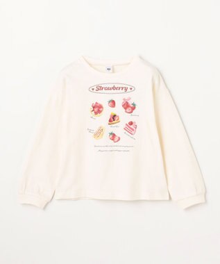 ANY KIDS 【Strawberry Collection】アートプリント 長袖Tシャツ エクリュ