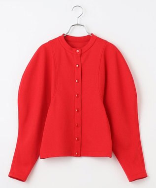 #Newans ラウンドスリーブカーディガン レッド