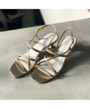 MODE ET JACOMO <MODE ET JACOMO>アシンメトリーストラップサンダル ベージュコンビ